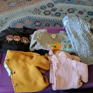 5 Piece Sweater Bundle for Baby Girl. 12 Months